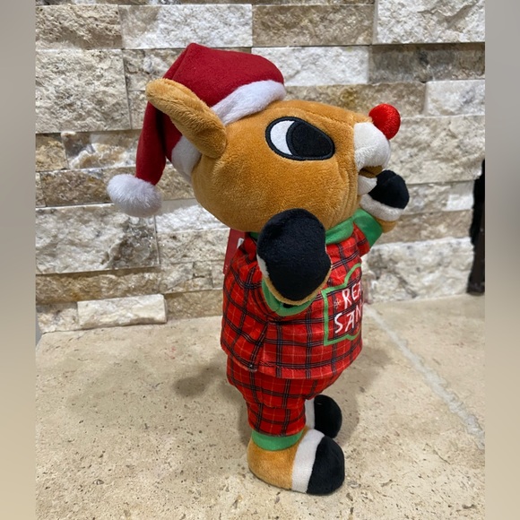 GEMMY 11 inch MUSICAL ANIMATED RUDOLPH THE RED NOSED REINDEER CHRISTMAS PLUSH - Picture 5 of 6